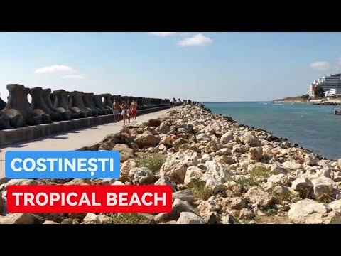 Plaja TROPICAL BEACH - COSTINESTI BEACH 4K  Beach Walk, Most Magnificent Beaches, CONSTANTA,ROMANIA