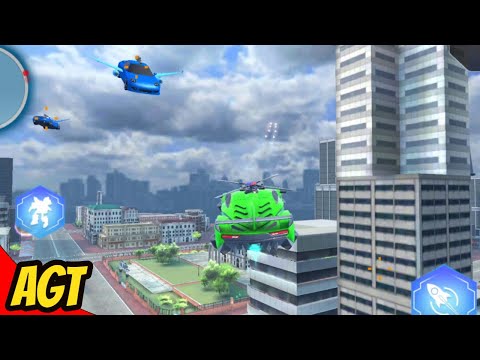 Flying Police Helicopter Car Transform Robot Games - Android Gameplay 1