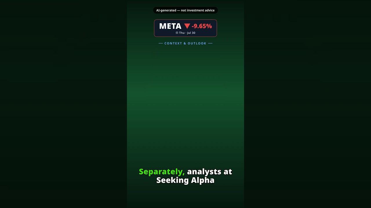 Why Is Meta Platforms Stock Sinking Today? META -9.65% (Jul 30)