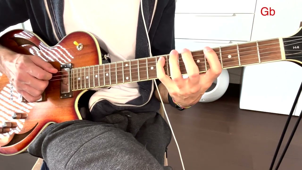 Roberto Barlocci playing a minor-major 7 arpeggio voice-leading exercise on electric guitar