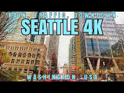 Downtown Drive Seattle 4K || Seattle, Washington, USA || 4k 60 fps