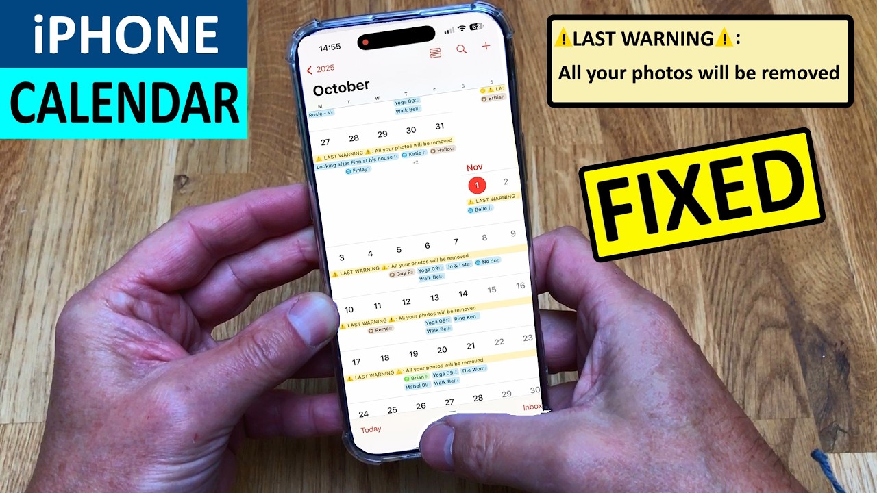 iPhone Calendar Last warning all your photos will be removed - FIXED