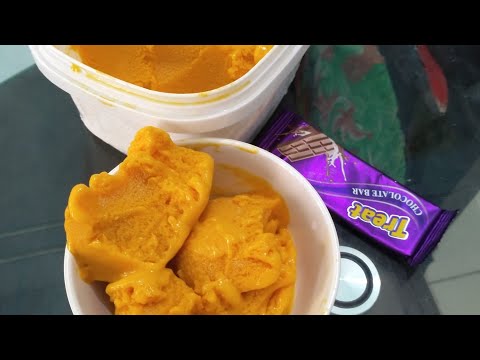 দুধের সর দিয়ে দোকানের মতো "ম্যাংগো   আইসক্রিম "।। mango ice cream recipe,,
