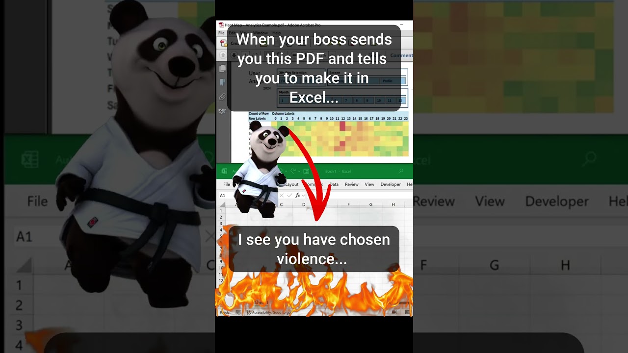 Excel PDF Import Nightmare Comedy -  #exceltutorial #excel #exceltips #humor