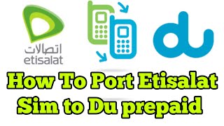 How to port Etisalat sim to du prepaid sim