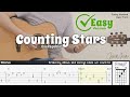 Counting Stars (Easy Version) - OneRepublic | Fingerstyle Guitar | TAB + Chords + Lyrics