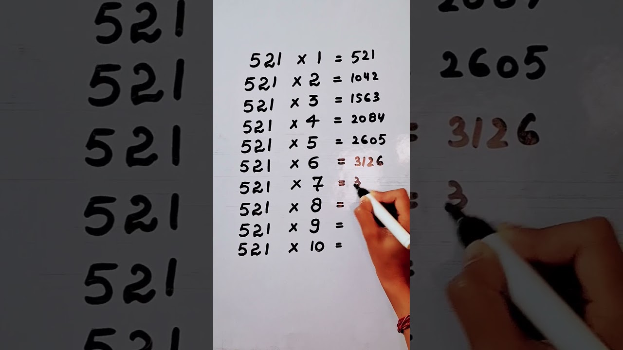 Write the Table of 521 in 18 second only...#maths #mathshack #mathstricks ‎@study_care0 