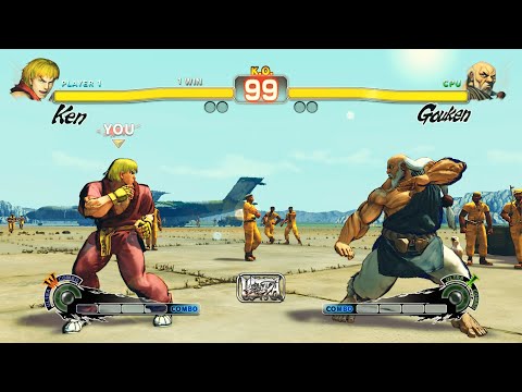 Ken vs Gouken (Hardest AI) - Ultra Street Fighter IV.