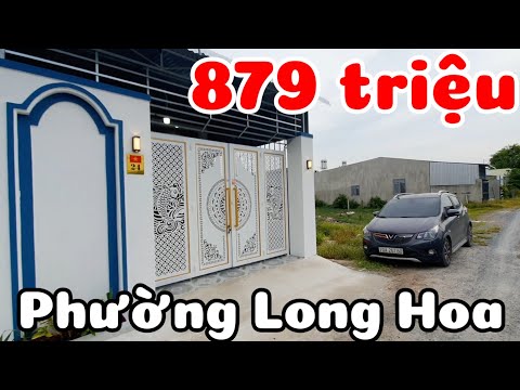 Nhà mới 2 mặt đường giá 879 triệu phường Long Hoa Tây Ninh cách đường nhựa lớn 150m cách TPHCM 70km
