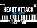 Demi Lovato - Heart Attack Karaoke SLOWER Acoustic Piano Instrumental Cover Lyrics