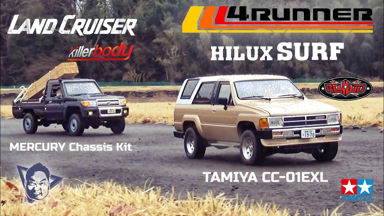 TOYOTA 1985 4RUNNER & LAND CRUISER 70 | TAMIYA CC-01chassis & Killer Body Mercury Chassis kit サーフと70