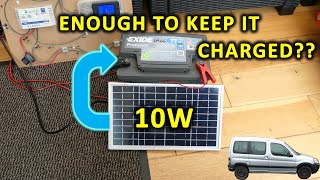 Can 10W solar panel keep a car battery charged or topped up