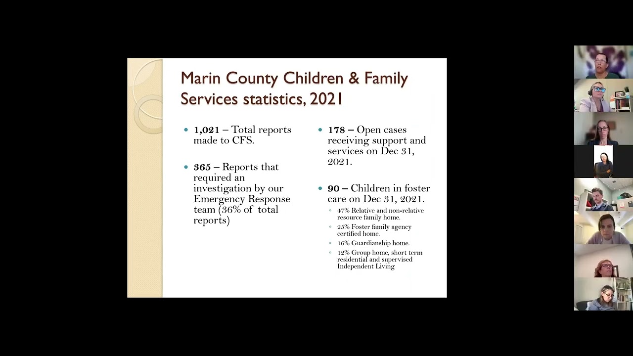 Mandated Reporter Training with Marin County Children and Family Services March 9, 2022