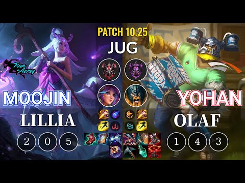 RNW Moojin Lillia vs HLE yoHan Olaf Jungle - KR Patch 10.25