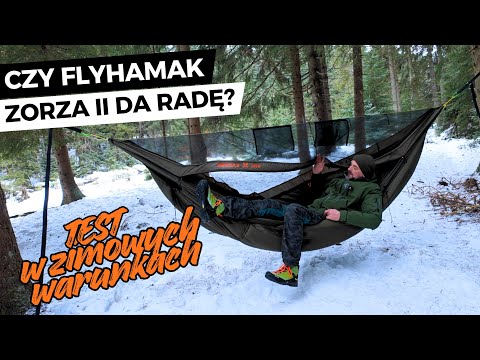 #82 Winter camping in a hammock in the Jizera Mountains | Flyhamak Zorza II test