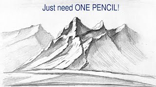DRAWING COURSE #2 How to Draw Realistic Mountains with just ONE Pencil!
