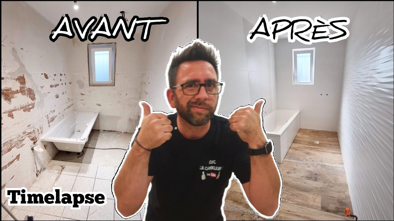 Carrelage/SALLE DE BAIN  Tile/BATHROOM en 9 minutes timelapse !