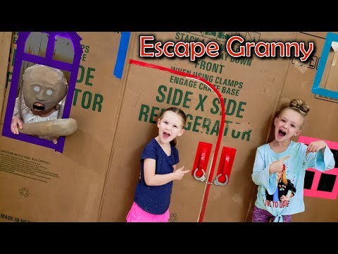 Escape the Babysitter Granny in Real Life Escape Room! We Lock Granny in Box Fort!!!