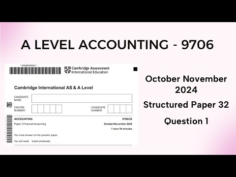A Level Accounting October November 2024 Paper 32 9706/32 Question 1