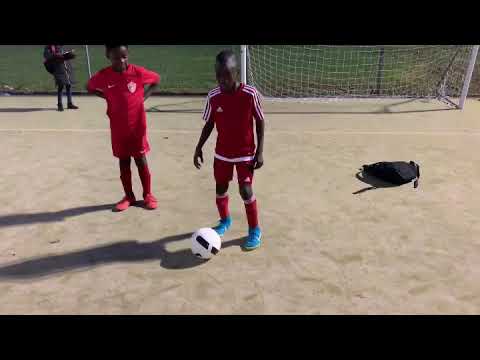 Two u10 elite boys, showing off show quick feet