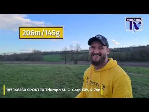 👍206m so 145g, hlavný vlasec 0,25mm + ujímaný✔️ - 187 148560 SPORTEX Triumph Carp 13ft 4-7oz