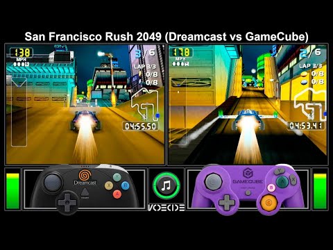 San Francisco Rush 2049 (Dreamcast vs GameCube) Gameplay Comparison