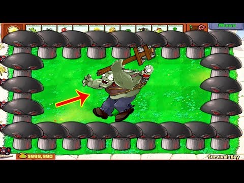 Doom Shroom vs Giga-Gargantuar - Plants vs Zombies Minigames Zombotany 2