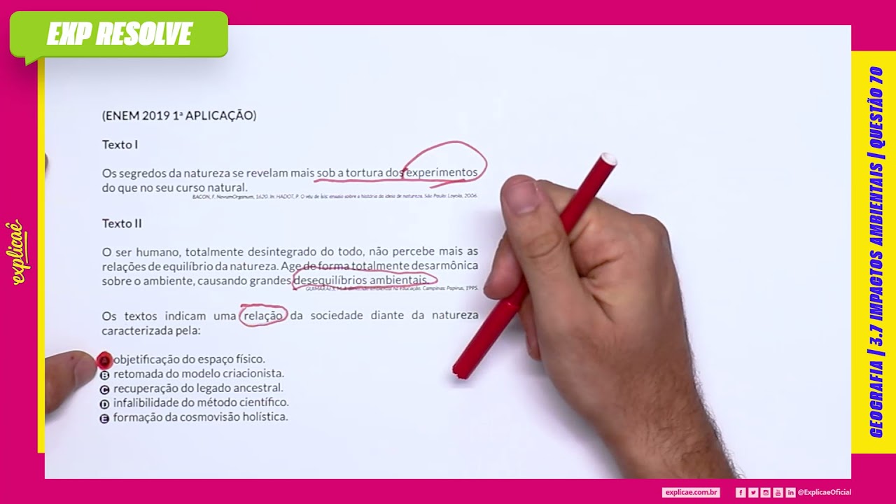 OS TEXTOS INDICAM UMA RELAÇÃO DA SOCIEDADE DIANTE DA NATUREZA (...) |   IMPACTOS AMBIENTAIS