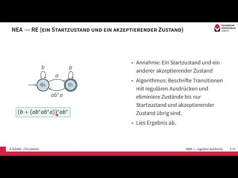 Vom NEA zum regulären Ausdruck durch Elimination von Zuständen (Idee)