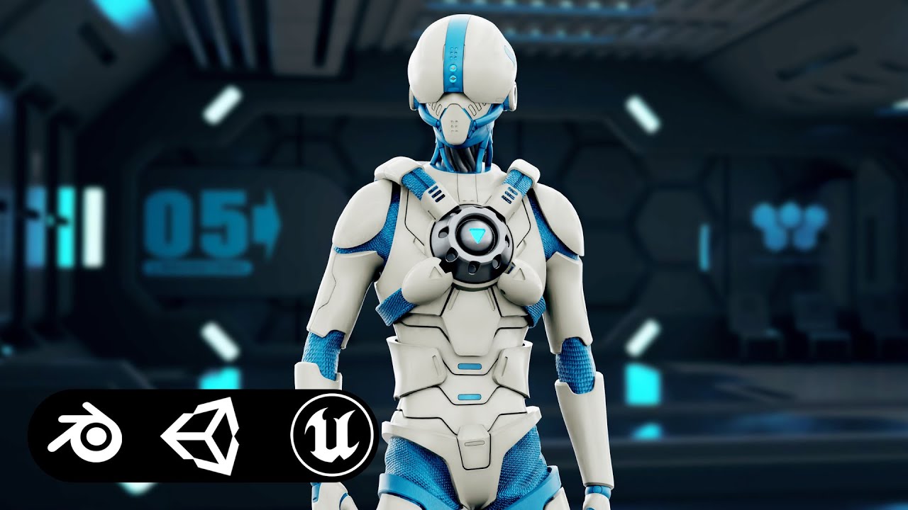 CYBORGTOPIA B-10 Auto-Rig Pro Rigged For Mixamo Unreal Engine Unity 3D Model