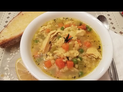 Turmeric-Ginger Chicken Noodle Soup with Israeli Couscous