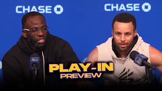 Steph, Draymond, TJD, Coach Kerr Preview Play-In Game vs Kings | April 15, 2024