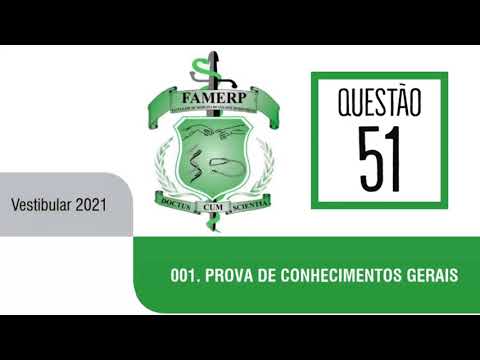 Famerp 2021 | First Day | Question 51 | Chemistry