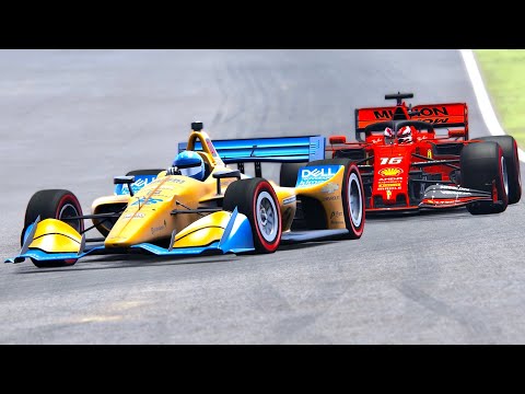 Ferrari F1 2019 vs McLaren IndyCar Fernando Alonso - Spa