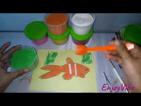 #002 clown fish | sea food | nemo fish | sand painting - EnjoyVibe