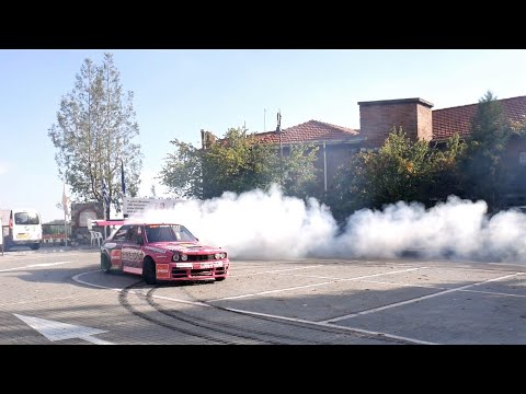 V8 Powered E30 Burnout & Fly By | Platres Hill Climb 2018