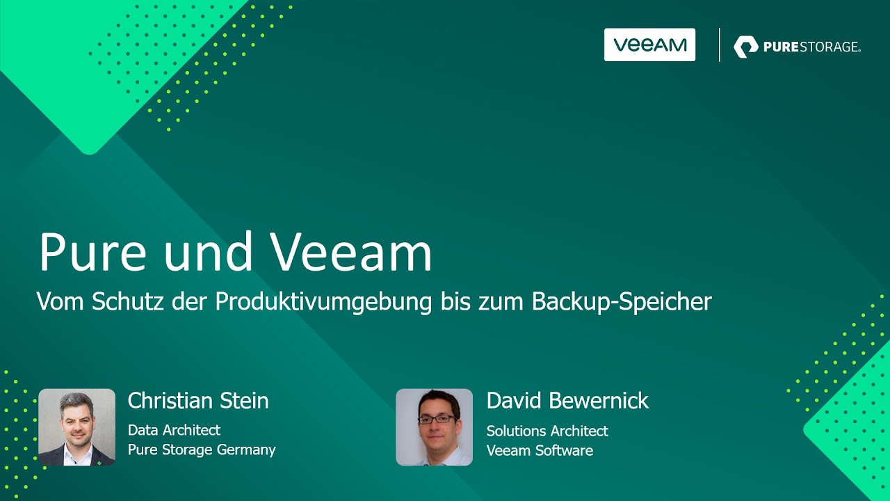 Pure und Veeam – Vom Schutz der Produktivumgebung bis zum Backup-Speicher video