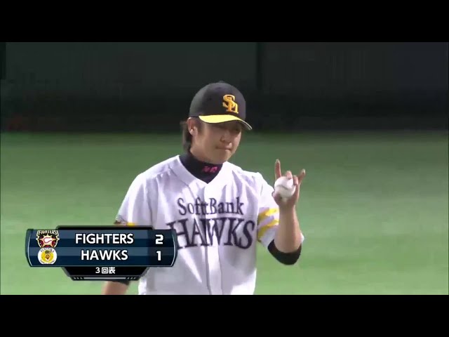 【3回表】ホークス帆足 無死満塁のピンチもファイターズ4番中田をダブルプレー!! 最少失点で切り抜ける!! 2014/8/10 H-F