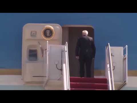 President Joe Biden Falls on Stairs While Boarding Air Force One