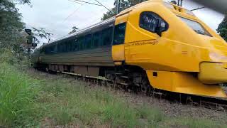 Electric Tilt Train works on Q992 to Roma St past Palmwoods station on Fri Apr 4. #train #railway