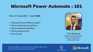 Microsoft Power Automate : 101 | RPA Istanbul Topluluğu