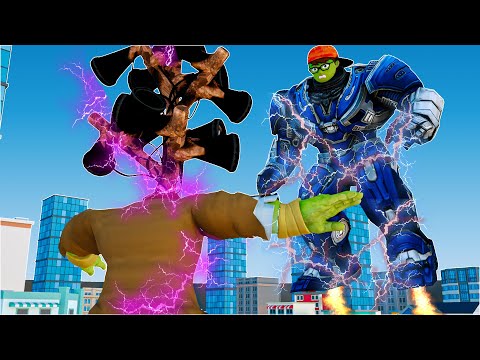 Scary teacher Fun 3D animation - Iron NickHulk vs Giant Siren Head