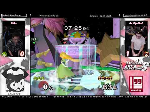 ARCAmini8 - Winners Semifinals - Milo (Peach) VS 0x DjaGoF (C.Falcon) - SSBM