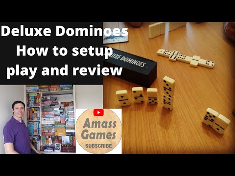 Dominoes - How to setup, play and review plus playthrough * Amass Games * Deluxe classic board game - YouTube