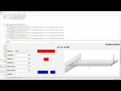 Cantilever Beam Deflection App With Python Gui