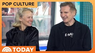 Liam Neeson and Pamela Anderson on 'Chemistry' in ‘Naked Gun’