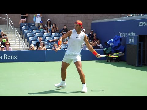 Rafael Nadal Extreme Topspin Forehand Slow Motion Buggy Whip Lasso - Tennis Forehand Technique