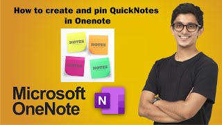 How to create QuickNotes in Onenote | How to pin QuickNotes | Onenote 