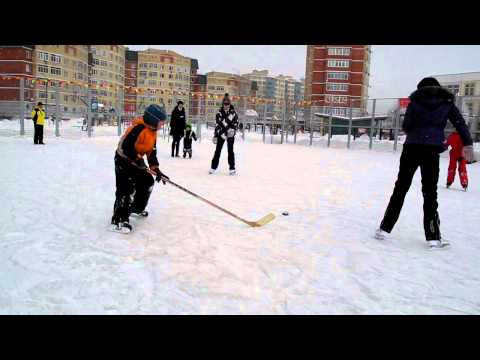 Micko i Aki igraju hokej