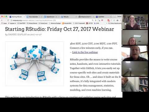 StatPREP Webinar: Using R Studio to manage your website and write course handouts